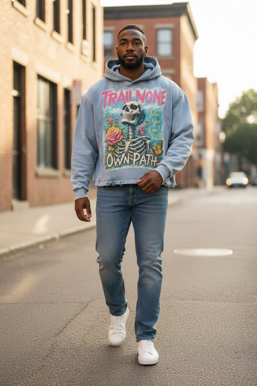 Vintage Washed Frayed-Hem Hoodie