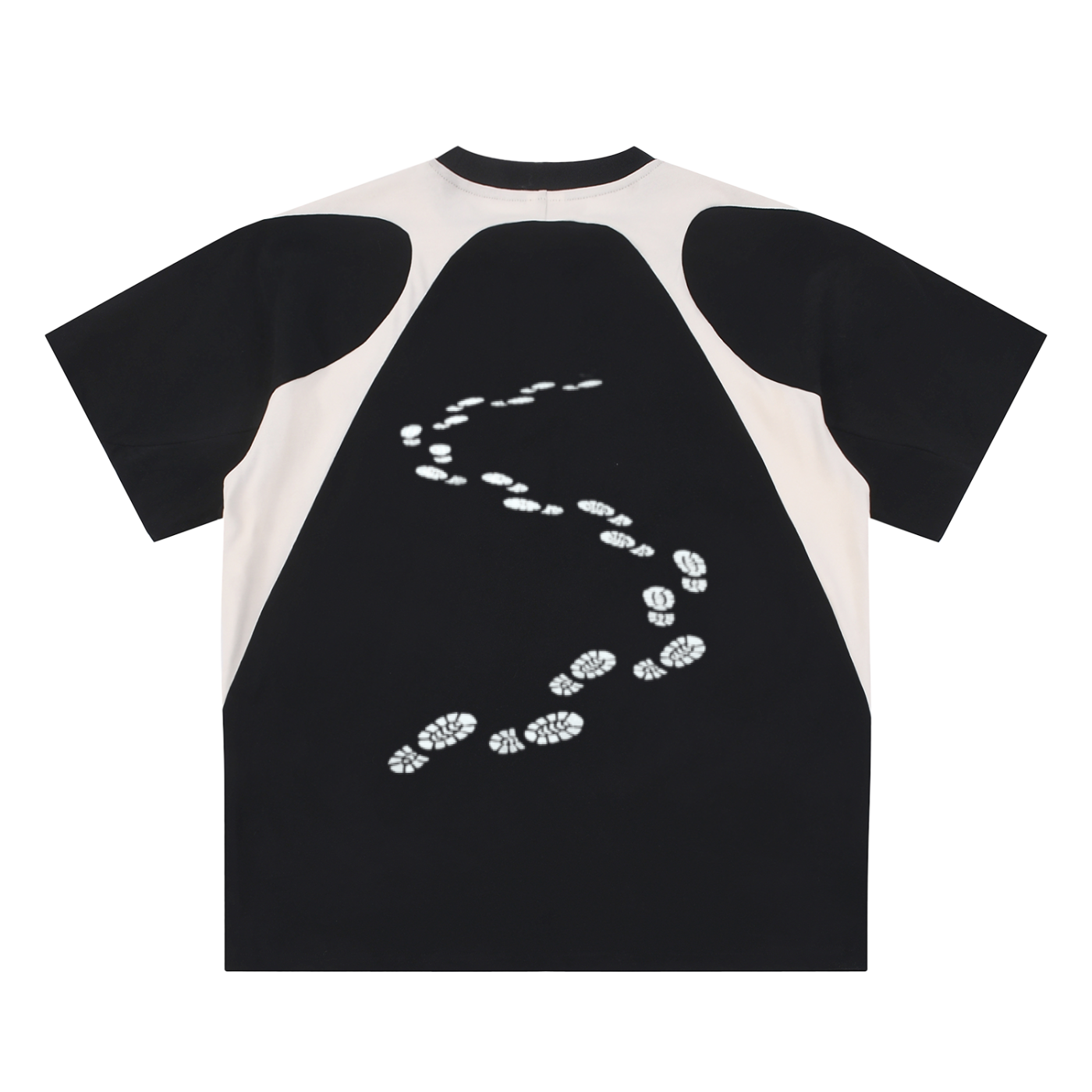 Contrast Panel Cotton T-Shirt