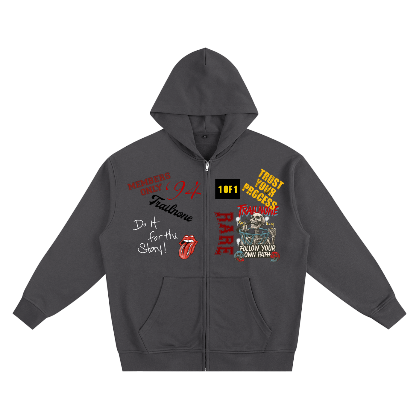 Heavyweight All Over Zip-up Hoodie