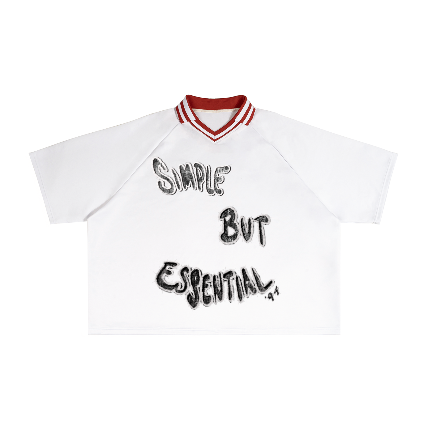 Contrast Lapel Collar Boxy T-Shirt