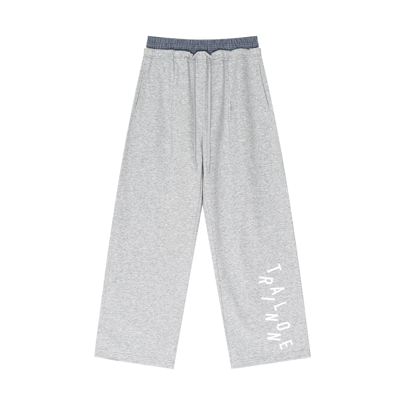 Heavy Plaid Contrast Waist Pants