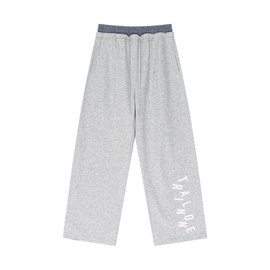 Heavy Plaid Contrast Waist Pants