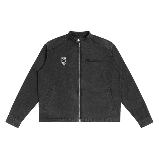 Denim Vintage Washed Biker Jacket