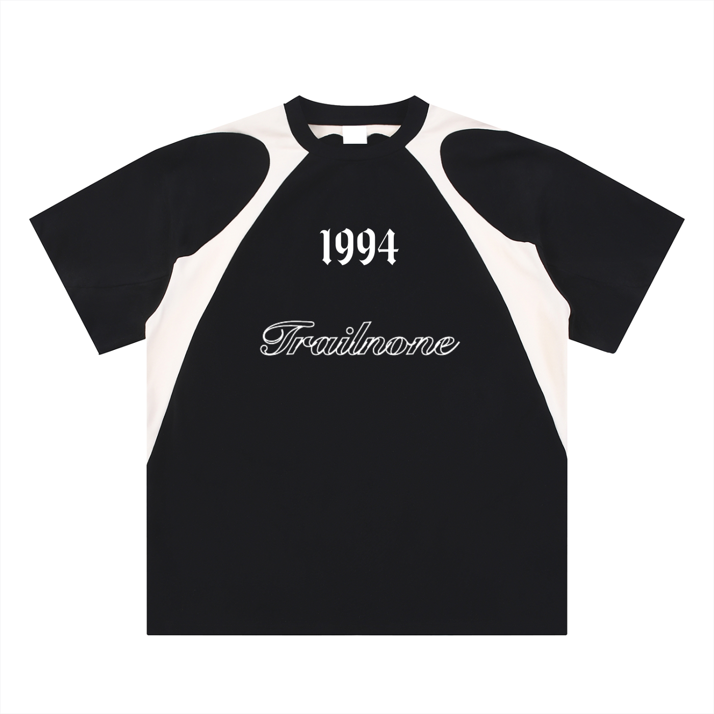 Contrast Panel Cotton T-Shirt