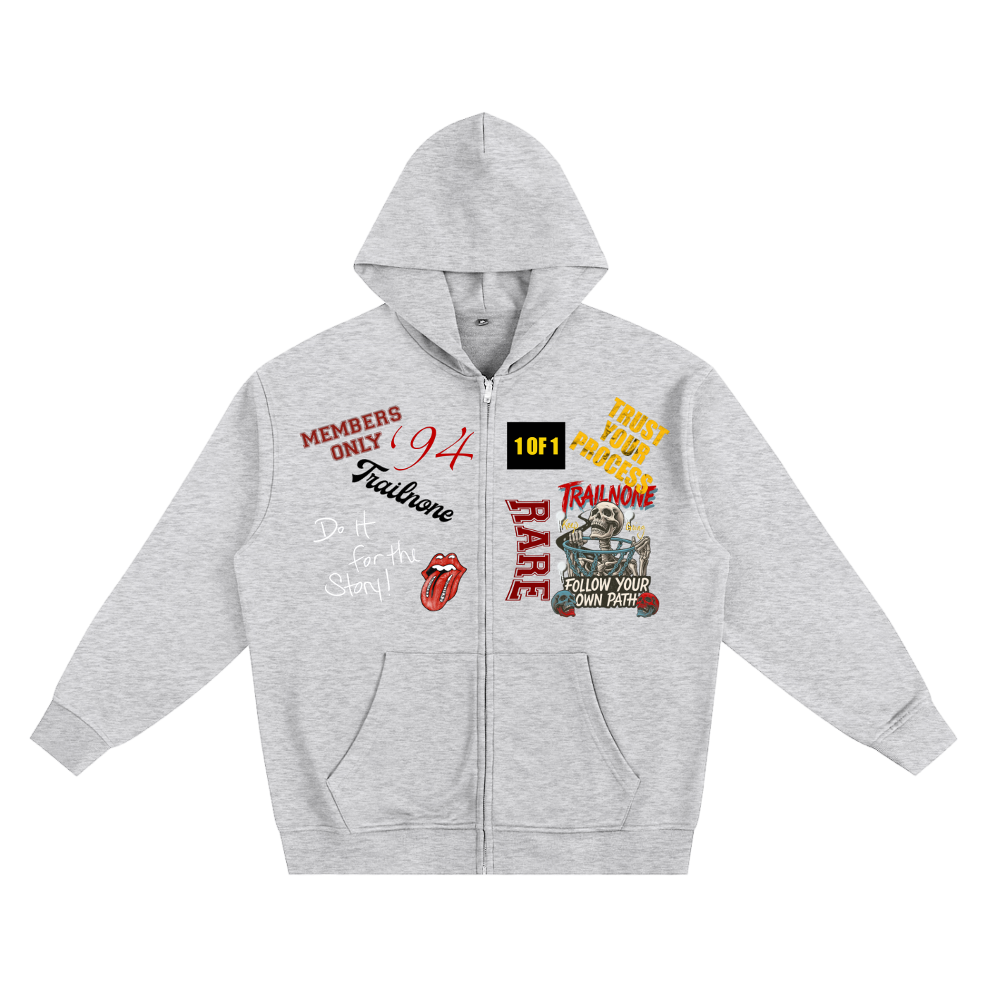Heavyweight All Over Zip-up Hoodie