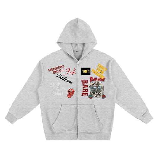 Heavyweight All Over Zip-up Hoodie