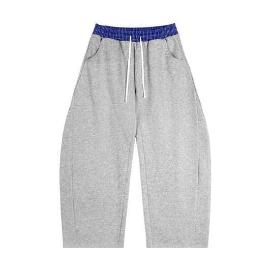 Plaid Waistband Barrel Sweatpants