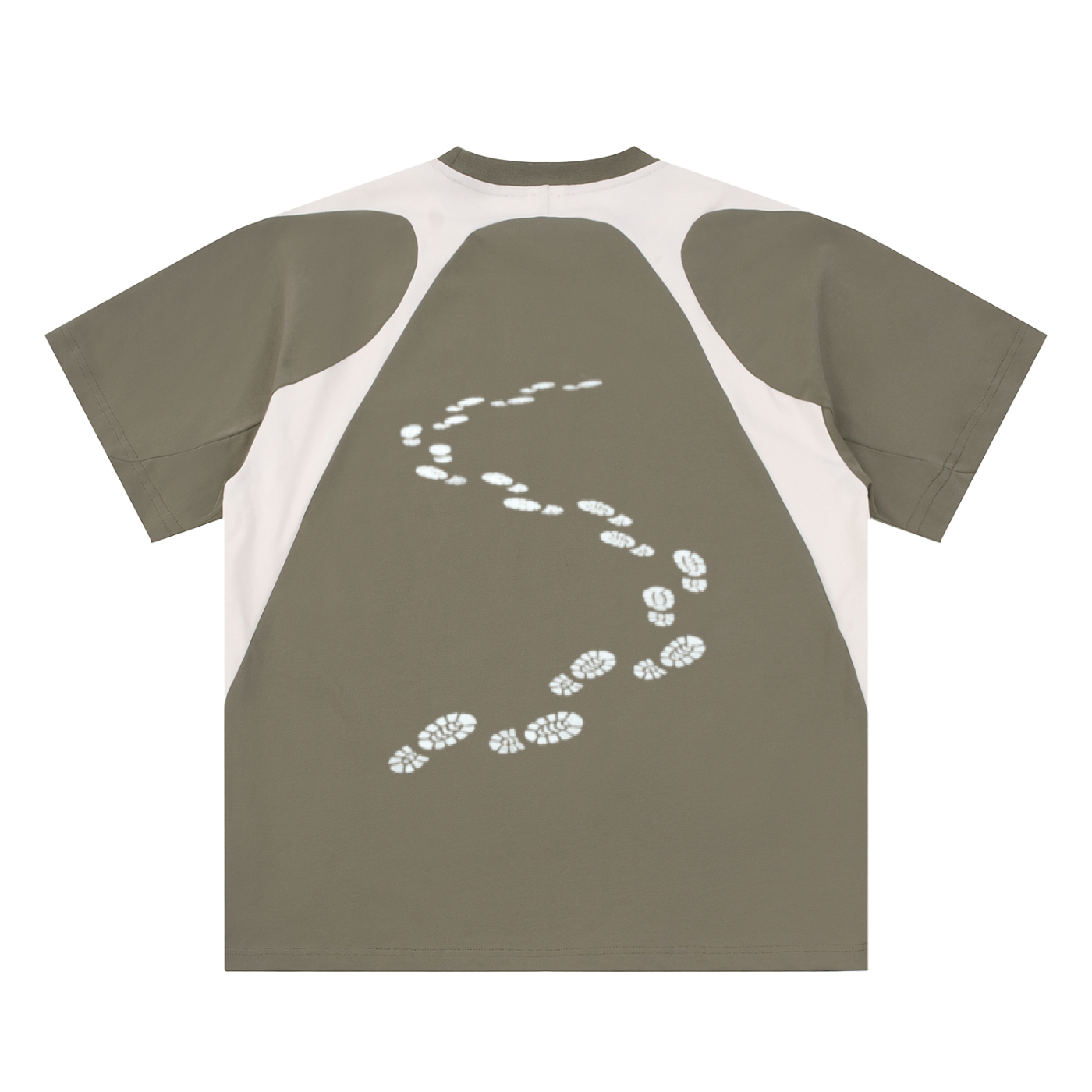 Contrast Panel Cotton T-Shirt