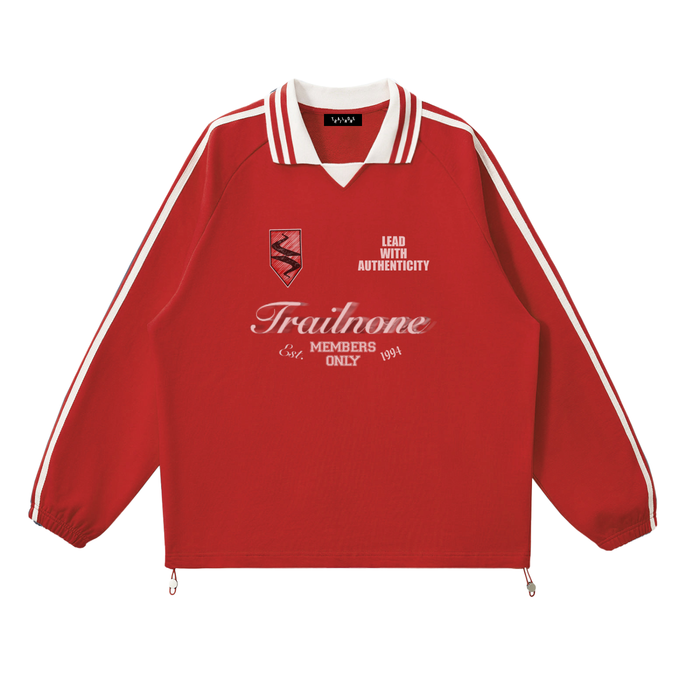 Contrast Striped Lapel Collar Sweatshirt